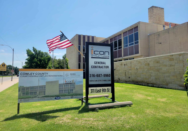 West entrance of Cowley County Courthouse to close starting Monday as renovation works continues