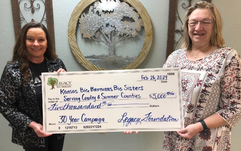 $5,000 Legacy grant jump starts 30th Anniversary funding campaign for Cowley BBBS