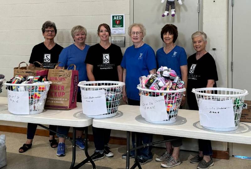 Soroptimist International of Ark City distributes socks and underwear to local kids