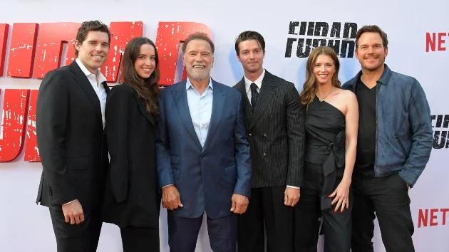 Arnold Schwarzeneggers family supports him at FUBAR premiere