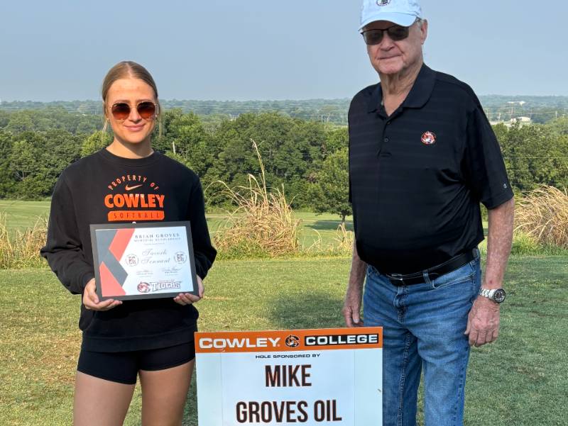 Softball player Taverli Tennant is awarded Cowley’s Brian Groves Scholarship