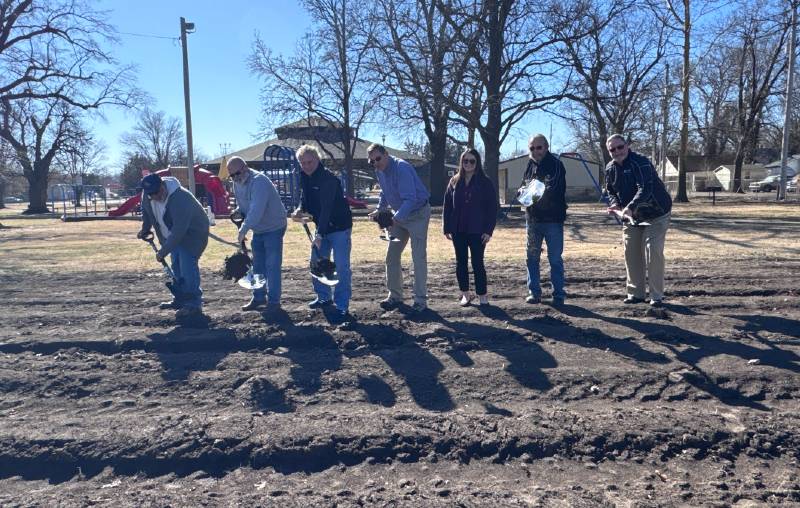Ark City commissioners break ground on the Wilson Park splash pad