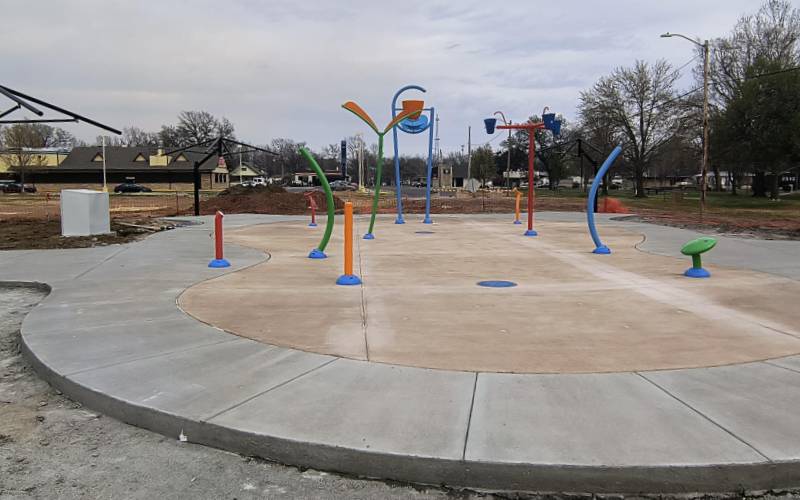 Work progresses on the new Ark City splash pad project at Wilson Park