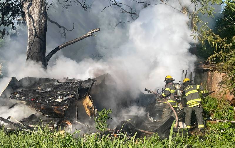 Fire early Friday destroys mobile home on the east side of Akansas City